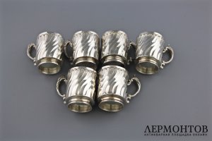 Набор стопок на 12 персон. Серебро 950 пробы. Франция, XIX век.