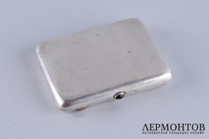 Портсигар. Спасская башня. Артель Московский ювелир. Серебро 875 пробы. СССР, 1955 г.