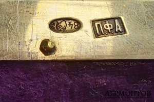Икона Архангел Михаил в серебряном окладе в киоте. Кон. ХIХ - нач. ХХвв. Россия, СПб.