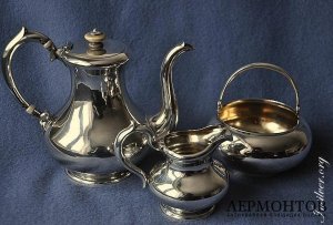 Чайный сервиз. Серебро 84. Россия.