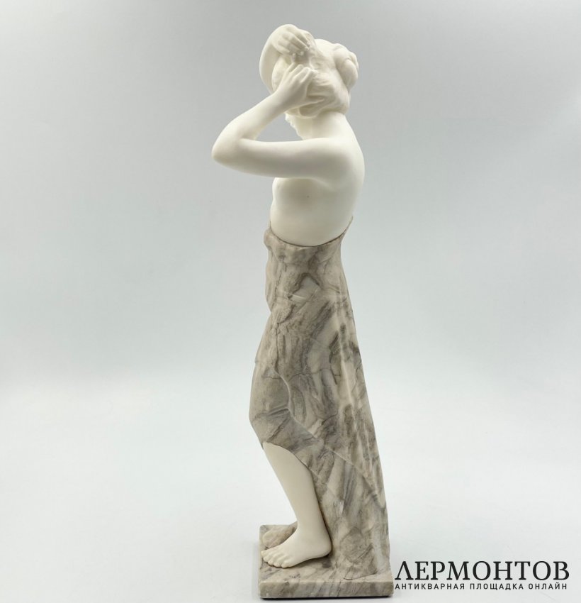Скульптура Купальщица в ст. Модерн. Австрия, 1900-е гг., Ernst Beck.  Алебастр