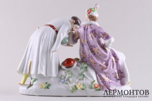 Статуэтка. Поляк целует руку даме. Фарфор, роспись. Мануфактура Мейсен, XX в.