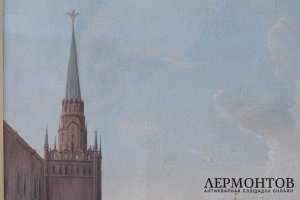 Акварель Москва. Прогулка по Александровскому саду. Россия, 19 век.