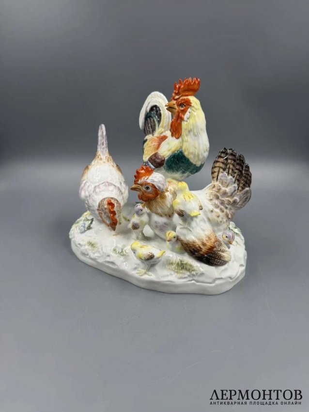Скульптурная группа «Птичий двор». Фарфор, роспись, Meissen, И. И. Кендлер, Германия