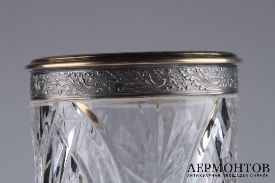 Ваза для цветов. СССР, 1977 г. Серебро 875, хрусталь.