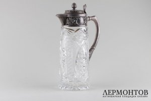 Кувшин для прохладительных напитков. Россия, фабрика В.И. Морозова. Серебро 84 пробы.