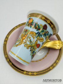 Чайная пара «Le Jardin des Papillons», форма Ikarus. Фарфор, Rosenthal, Versace