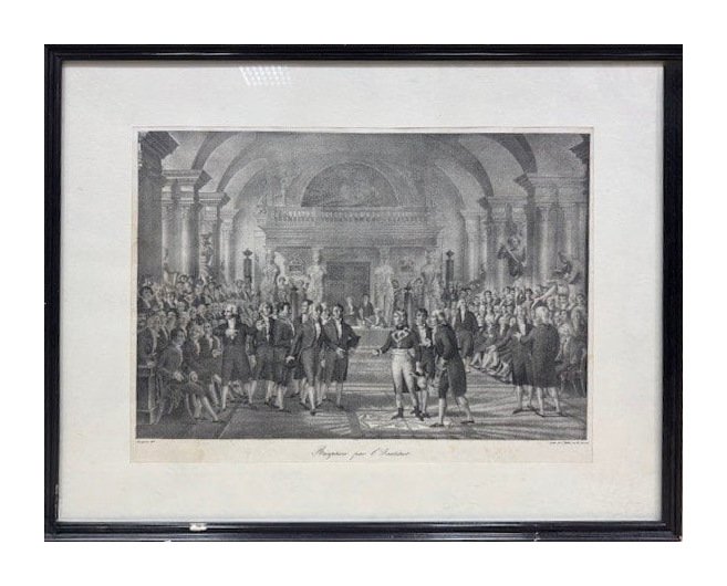 Литография «Приём в институте». Charles Motte, Франция, 1-я треть 19 века