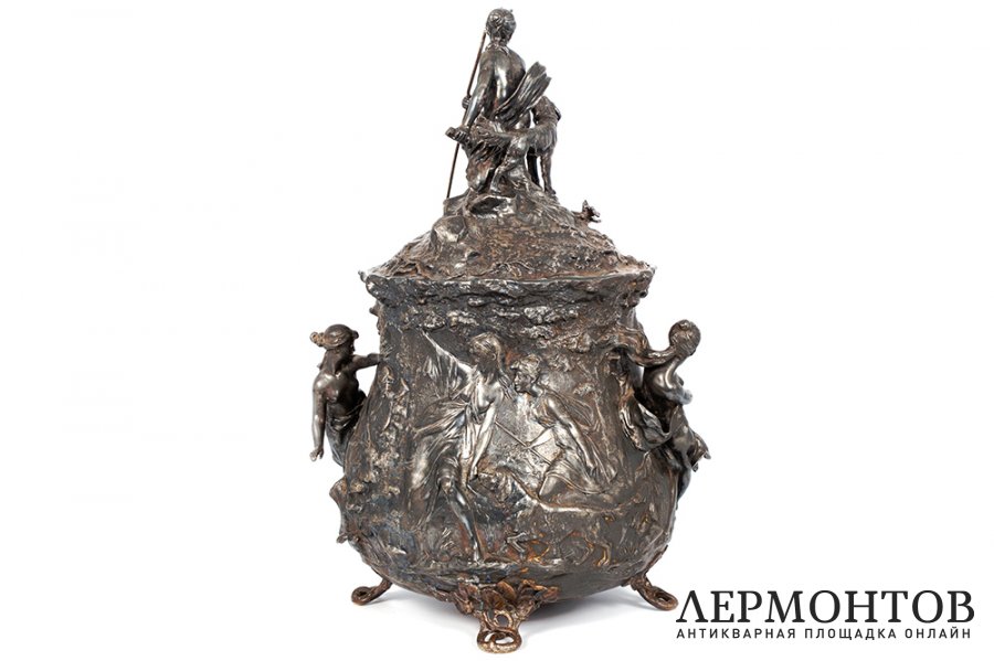 Крюшонница Миф об Актеоне. Германия, мануфактура WMF, кон. 19 в. Шпиатр, литье.