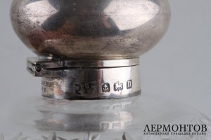Флакон туалетный. Стерлинговое серебро, хрусталь. Англия, 1912.