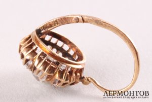 Серьги малинки. Золото 56 пробы, бриллианты 2.30 ct. Российская империя, XIX в.
