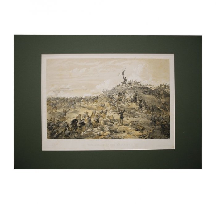 Литография. Штурм Малахова кургана. Крымская война. У. Симпсон. Лондон, 1856 г.