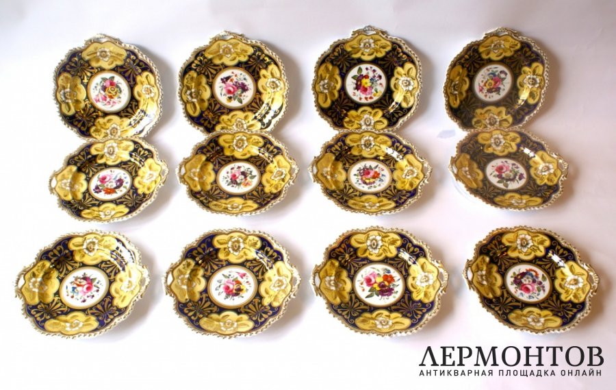 Фарфоровый десертный сервиз. Англия, Ridgway, с.1825