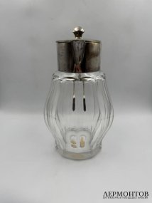 Кувшин для напитков. Серебро 800 пробы, хрусталь, Bruckmann, Германия, 1910–1920 годы