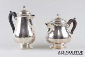 Чайный и кофейный сервиз в классическом стиле. Серебро 950 пробы. Франция, кон. XIX в