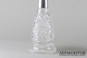 Высокие парные графины из хрусталя с серебром 800 пробы. Германия.