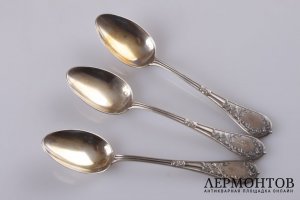 Набор чайный ложек P. Canaux. Серебро 950 пробы. Франция, XIX век