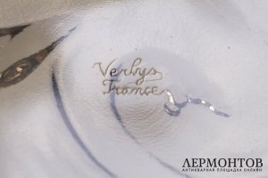 Глубокое блюдо art dеco из коричневого стекла. Verlys. Франция, 1930-е годы