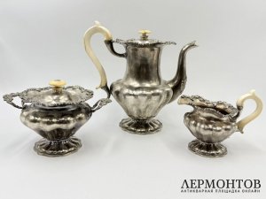 Сервиз в ст. Ампир. Россия, 1843 год. Серебро 84 пробы, кость.