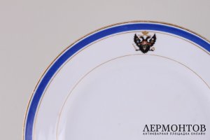 Тарелка с синим бортом из Коронационного сервиза. ИФЗ, 1895 г.