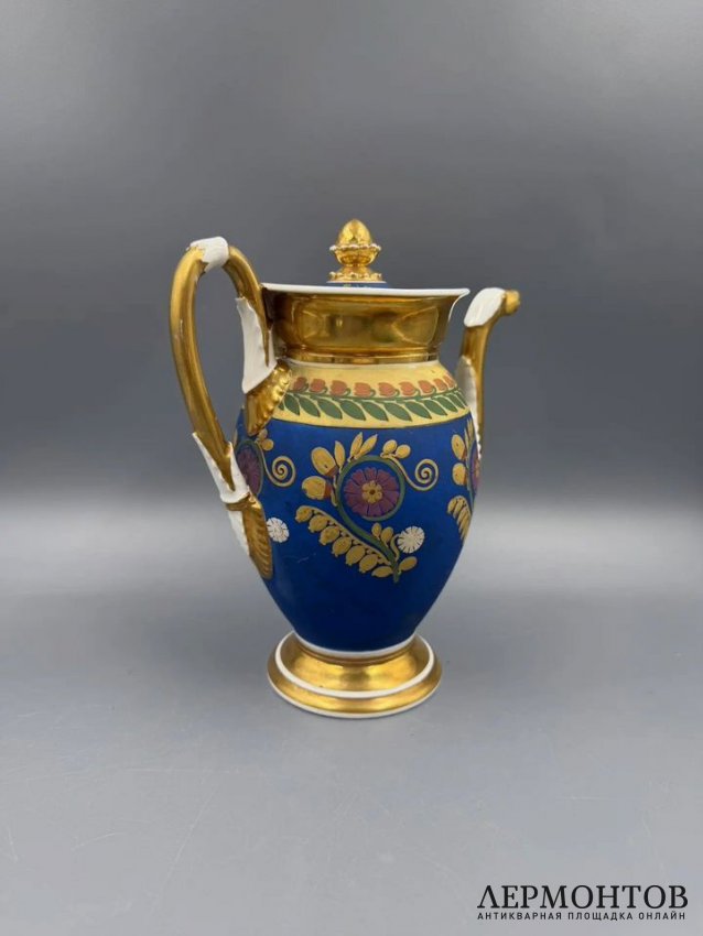 Кофейник в стиле ампир. Фарфор, роспись, Blerzy & Sauvage, Франция, 1805–1815 годы