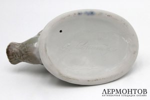 Скульптура Гусиный переполох, авторская с подписью А. Сотникова. СССР, Дулево 1940-50