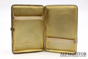 Портсигар с крестьянским сюжетом. Серебро 84 пробы. Россия, Милюков, 1880е гг.