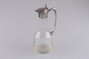 Графин для вина. Серебро 800 пробы, стекло. Германия, нач. XX в.