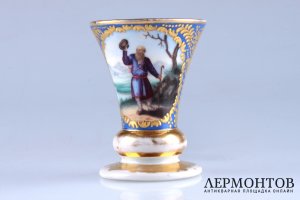 Стопка. Странник и музыкант. Россия, А.Т. Сафронов. 1830-1840г. Фарфор.