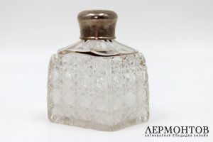 Флакон с княжеской монограммой. Серебро 84 пр., хрусталь. ИСЗ, Хлебников, 1880-90е гг