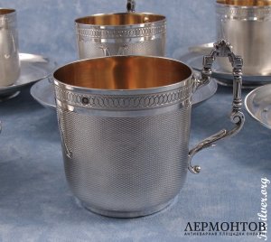 Кофейный набор на 6 персон. Серебро 950. Франция