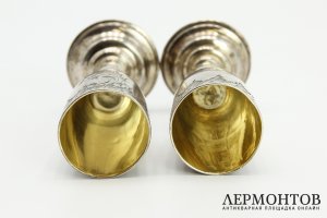 Пара рюмок. Серебро 84 пробы. Россия, Москва, 1899-1908 гг.
