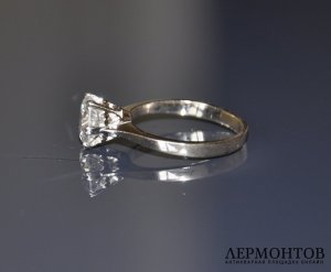Кольцо с бриллиантом 1.84 kарата. Золото 585 пробы.