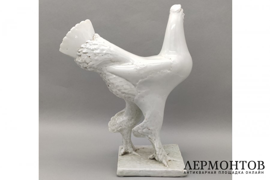 Скульптура Курица. Авт. модели - Сотников А.Г. Фарфор. Дулево, конец 1930х-1950е гг.