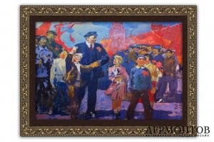 Картина Ленин на параде. 1972 год. СССР