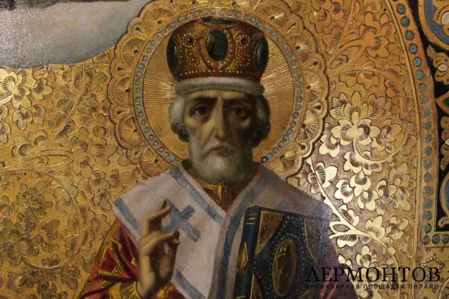 Икона. Сергий Радонежский и Николай Чудотворец. Конец XIX в, Россия.