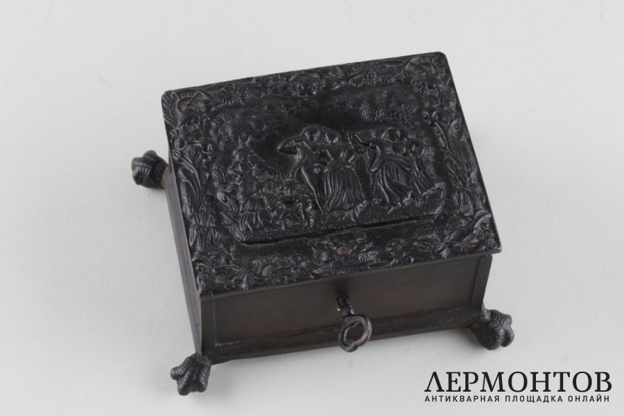 Шкатулка Сельский праздник. СССР, Каслинский чугунолитейный завод, 1957 г. Чугун.
