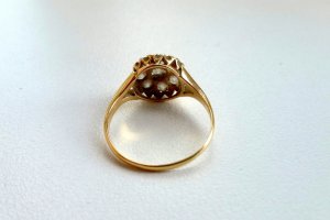 Золотое кольцо с бриллиантами старой огранки. Англия, 18 ct