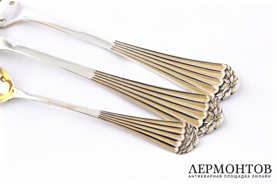 Сервировочный набор для ребенка. Серебро 950 пробы. Франция.