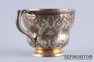 Чайная пара. Жолпин Николай. Серебро 84 пробы. Россия, Санкт-Петербург, 1856 год.
