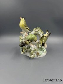 Скульптурная группа «Чижи». Фарфор, роспись, Meissen, И. И. Кендлер, Германия