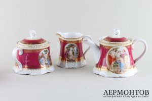 Набор чайный с мифологическими сюжетами. Фарфор, деколь. Российская империя, Гарднер