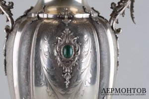 Ваза для цветов с ручками. Серебро 800 пробы. Италия, пер. пол. XX века.