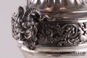 Большая ваза в стиле ампир. Серебро 800 пробы. Италия, Милан, сер. XIX в.