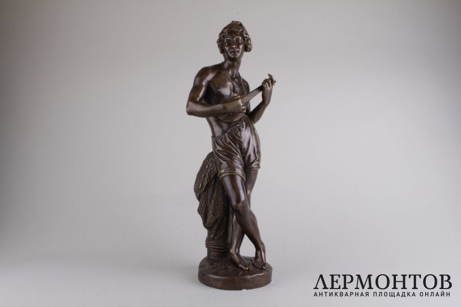 Скульптура Неополитанский музыкант. Франция, авт. С. Cumberworth, 1840 г. Бронза. 