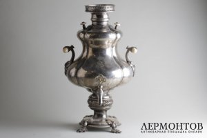Самовар Цветы. Александр Кач. Мельхиор, кость. Российская империя, XIX в.