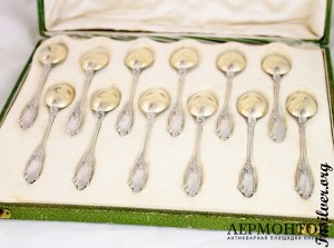 Набор ложек рококо Gross. Серебро 950. Франция