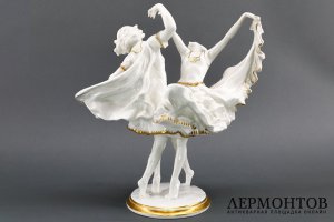Статуэтка Танцующие девушки. Фарфор. Германия, Хутченройтер, 1920-1938.