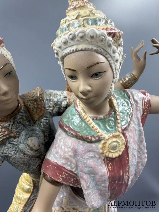 Статуэтка «Тайские танцоры». Фарфор грес, Lladro, скульптор Висенте Мартинес, Испания