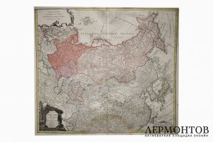 Карта. Географическая карта Российской империи. Иоганн Хасе. Нюрнберг, 1739 год.